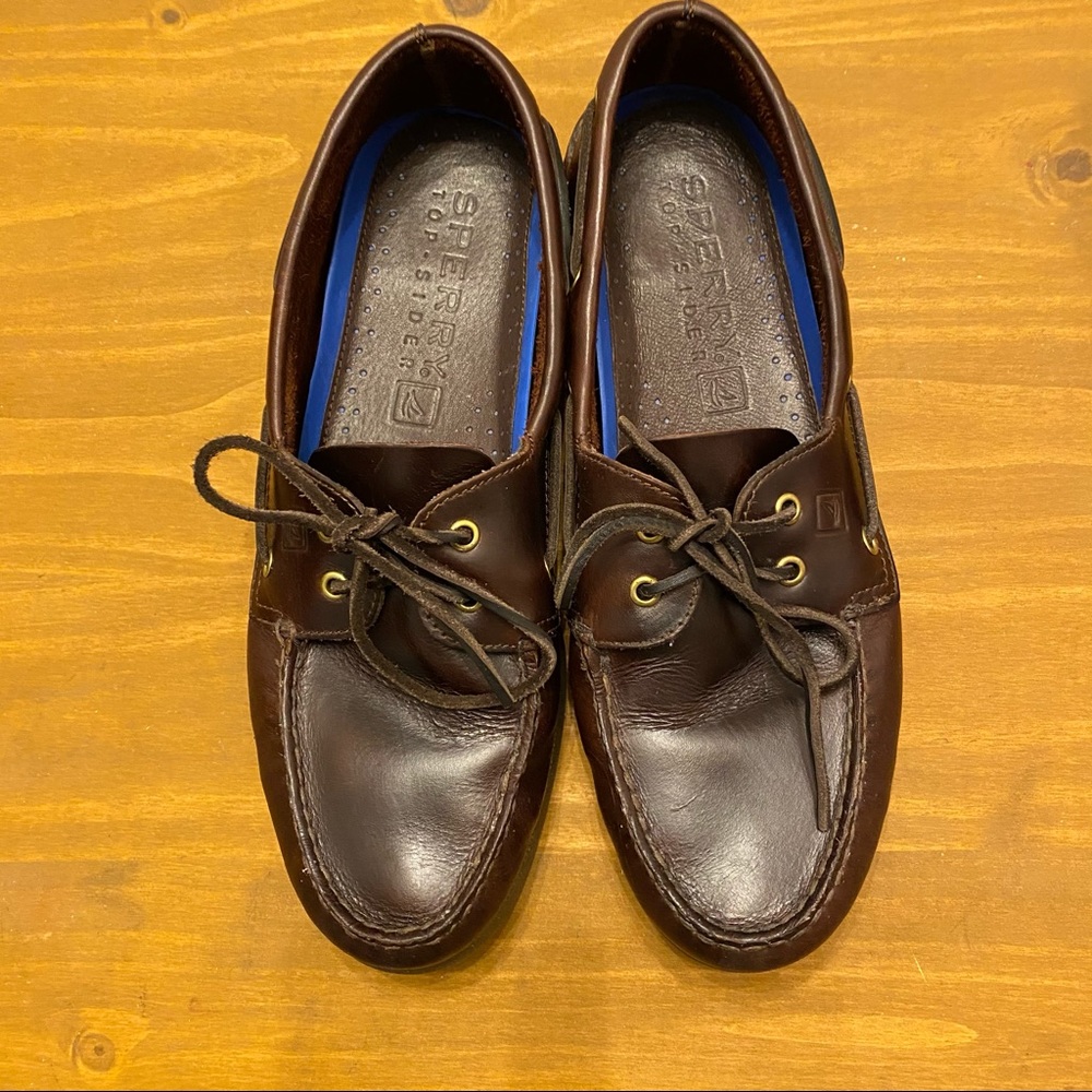 Sperry Men’s Brown Leather Boat Shoes Size 13